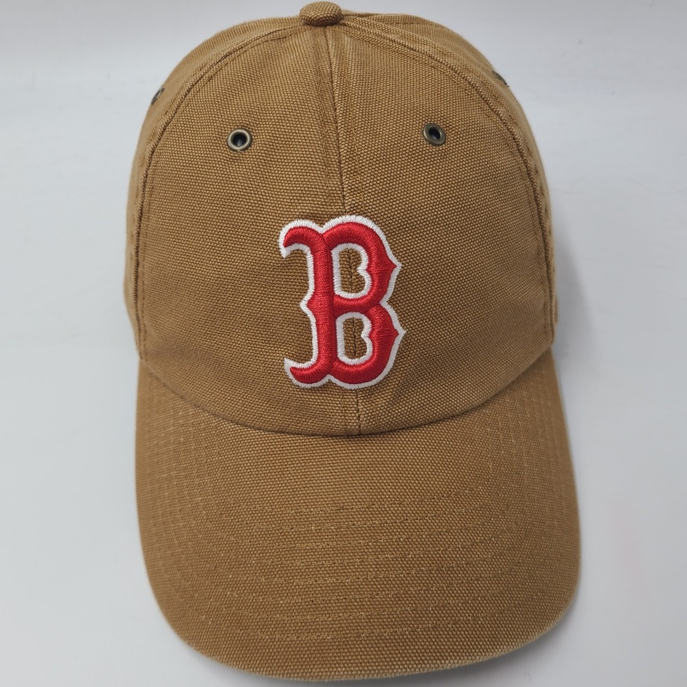 Boston Red Sox Hat Strapback Carhartt 47 Brand Clean Up Brown Red MLB Logo Men